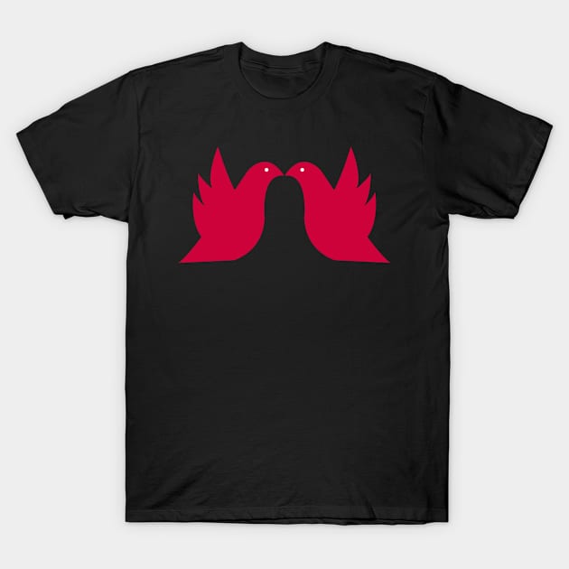 Love doves Red 2 T-Shirt by venitakidwai1